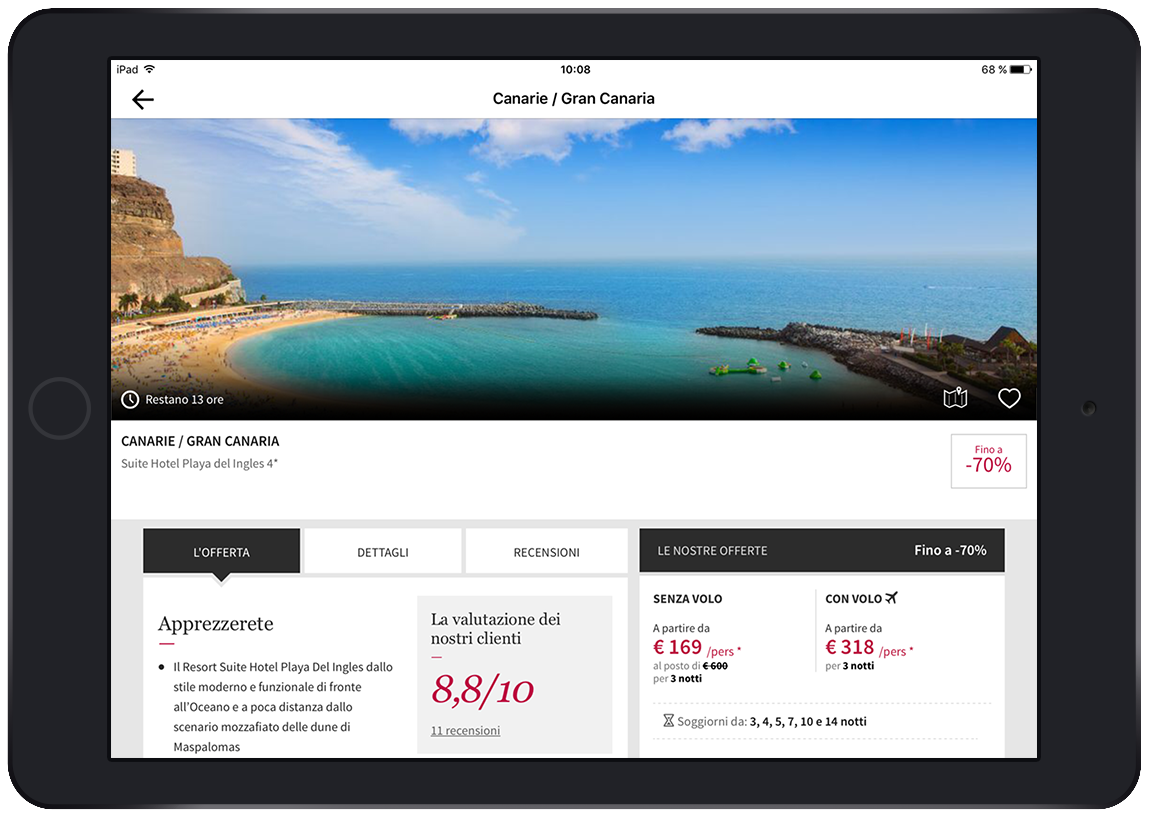 Applicazione per tablet